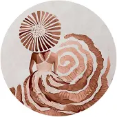 Reinders - Ronde jurk terracotta - Glasschilderij Ø 70 cm - Oranje