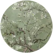 Reinders - Van Gogh - Amandelbloesem - Glasschilderij Ø 50 cm - Groen