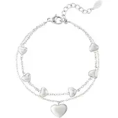 Yehwang Dubbele Armband Hart Zilver
