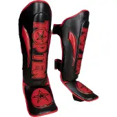 Top ten scheenbeschermers star light zwart rood maat L