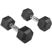 Olive Rubber Hex 7kg Dumbbell 2 Units Zwart,Zilver 7 kg