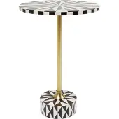 Kare design Bijzettafel Domero Star Brown White Ø40cm