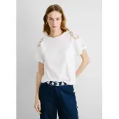Pepe Jeans Dames Veronica T-shirt wit (M), Casual, Katoen, Korte mouwen, Duurzaam PL506081