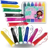 Sarcia.eu Gabby's Dollhouse schroefkrijtjes, draaibare kleurpotloden, schoolkrijtjes 6 kleuren