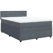 Syfax Boxspring met matras fluweel donkergrijs 140x200 cm