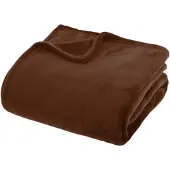 Atmosphera fleece deken/fleeceplaid - chocolade bruin - 180 x 230 cm - polyester - Molton Bankdeken