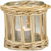 Mars & More rotan windlicht recht enkel 9cm