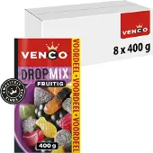 Venco fruitige dropmix - drop & fruitsmaak - 8x400g