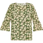 Usha Blouse lichtgeel / olijfgroen / grasgroen