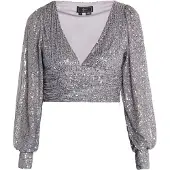 Faina Shirt 'Nascita' zilvergrijs / zilver