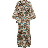 Usha Jurk beige / aqua / bruin