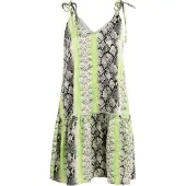 IZIA Mini-jurk met slangenprint Dames Groen Veelkleurig