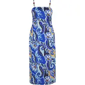 IZIA Zomerjurk marine / turquoise / kobaltblauw / geel