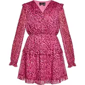Faina Jurk goud / rosa / magenta