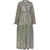 Faina Jurk beige / lichtblauw / zwart