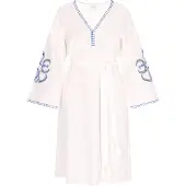 Usha Jurk 'Festival' blauw / wit