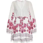 Usha Jurk navy / pink / rood / wit