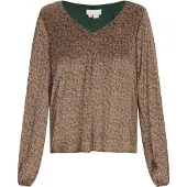 Usha Blouse mokka / donkergroen