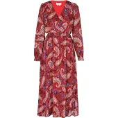 Usha Jurk blauw / bruin / rood / wit