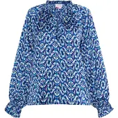 IZIA Blouse blauw / donkerblauw / orchidee / wit