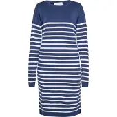 Usha Gebreide jurk marine / wit