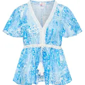 IZIA Blouse blauw / wit