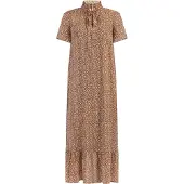 Faina Jurk camel / wit