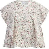 Usha Blouse bruin / donkerrood / wit