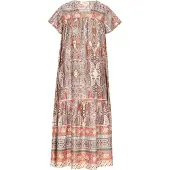 Usha Zomerjurk lichtblauw / bruin / abrikoos / wit