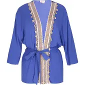 IZIA Kimono blauw / lichtbruin