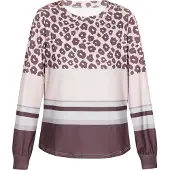 IZIA Shirt donkerbruin / grijs / lichtgrijs / rosa