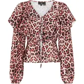 Faina Blouse beige / roestrood / zwart