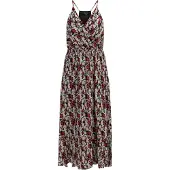 Faina Jurk chamois / rood / zwart / wit