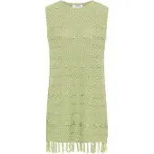 Usha Gebreide jurk pastelgroen