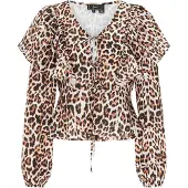 Faina Blouse roestbruin / zwart / wit