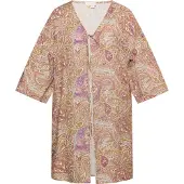 Usha Kimono beige / lichtbruin / lila / wit