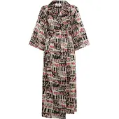 Usha Jurk 'Carnea' beige / grijs / rood