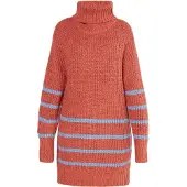 Usha Gebreide jurk 'Fenia' duifblauw / roestrood