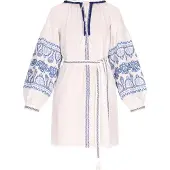 Usha Zomerjurk lichtblauw / donkerblauw / wit