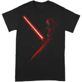 Star Wars Unisex Volwassen Darth Vader Lichtzwaard T-Shirt (Zwart/Rood)