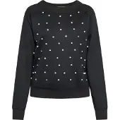 Faina Sweatshirt zwart / transparant / parelwit