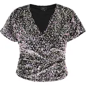Faina Blouse rosa / zwart