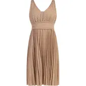 Faina Cocktailjurk chamois / goud