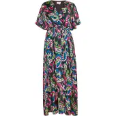 IZIA Jurk blauw / kiwi / pink / zwart