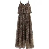 Faina Zomerjurk beige / bruin / zwart