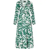 Faina Jurk jade groen / wit
