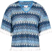 IZIA Shirt azuur / lichtblauw / wit