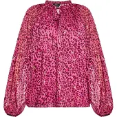 Faina Blouse goud / pink / merlot