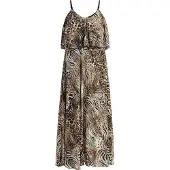 Faina Zomerjurk camel / zwart / wit