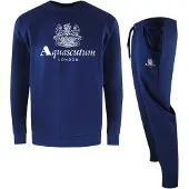 Aquascutum Heren London Logo Crew Neck Trainingspak Set (Marineblauw)